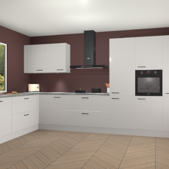 Zijdegrijze hoogglans keuken Debrecen 67571