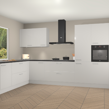 Zijdegrijze hoogglans keuken Debrecen 67573