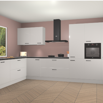 Zijdegrijze hoogglans keuken Debrecen 67576