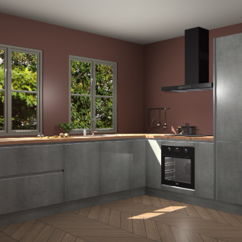 Beton Parelgrijs greeploze keuken Konin 67044