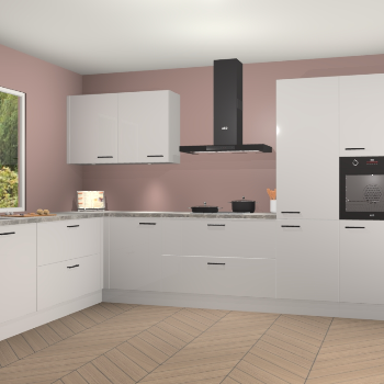 Zijdegrijze hoogglans keuken Debrecen 67582