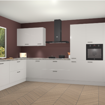 Zijdegrijze hoogglans keuken Debrecen 67583