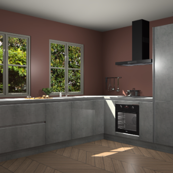 Beton Parelgrijs greeploze keuken Konin 67080