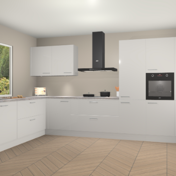 Zijdegrijze hoogglans keuken Debrecen 67585