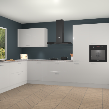 Zijdegrijze hoogglans keuken Debrecen 67586