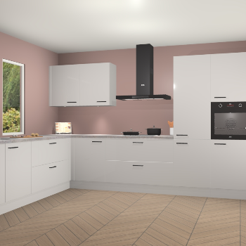 Zijdegrijze hoogglans keuken Debrecen 67588