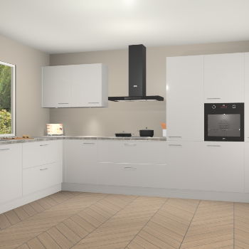 Zijdegrijze hoogglans keuken Debrecen 67579