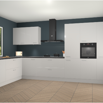 Zijdegrijze hoogglans keuken Debrecen 67592