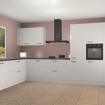 Zijdegrijze hoogglans keuken Debrecen 67594