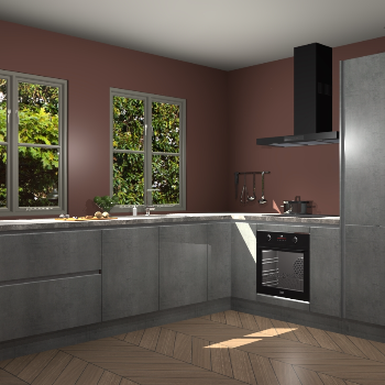 Beton Parelgrijs greeploze keuken Konin 67116