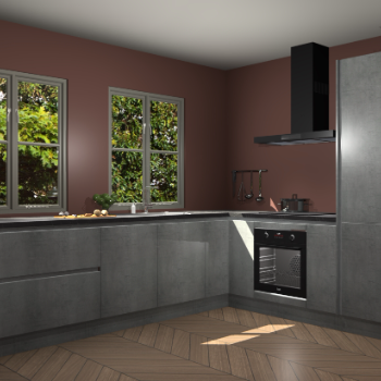 Beton Parelgrijs greeploze keuken Konin 67128