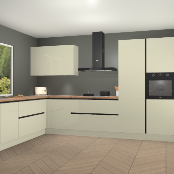 Magnolia hoogglans greeploze keuken Debrecen 67505