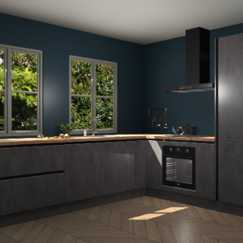 Beton Antraciet greeploze  keuken Konin 67254