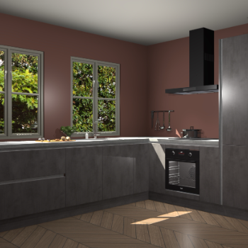 Beton Antraciet greeploze keuken Konin 67273