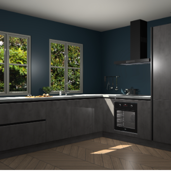 Beton Antraciet greeploze  keuken Konin 67277