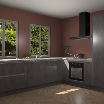 Beton Antraciet greeploze keuken Konin 67286