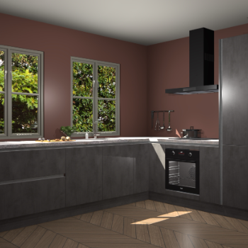 Beton Antraciet greeploze keuken Konin 67292