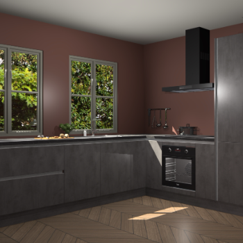 Beton Antraciet greeploze keuken Konin 67298