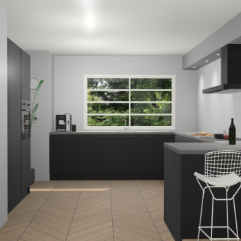 Zwarte greeploze keuken Wolin 88212