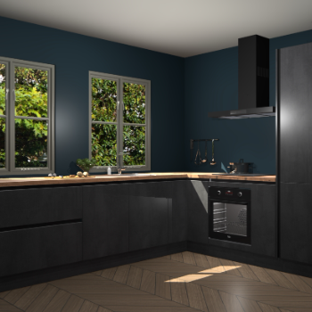 Beton Zwarte greeploze  keuken Konin 67419