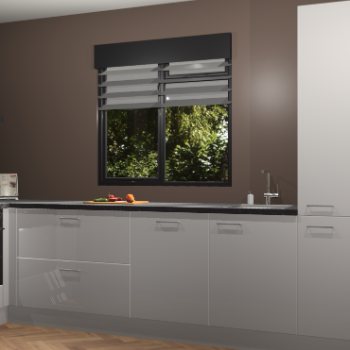 Zijdegrijze hoogglans keuken Luzern 60014