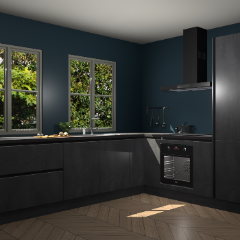 Beton Zwarte greeploze  keuken Konin 67444