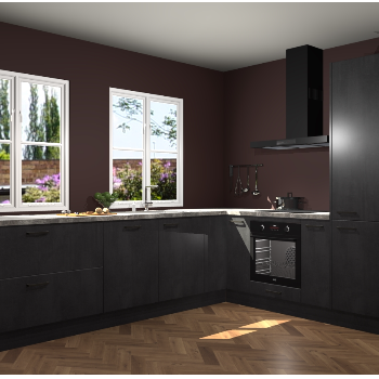 Beton Zwarte keuken Konin 67449