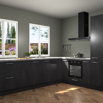 Beton Zwarte  keuken Konin 67451