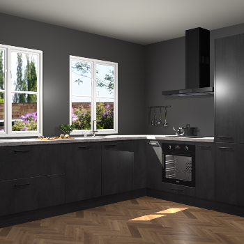 Beton Zwarte keuken Konin 67454