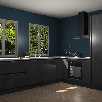 Beton Zwarte greeploze  keuken Konin 67456