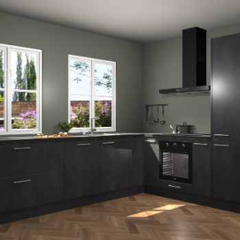 Beton Zwarte  keuken Konin 67457