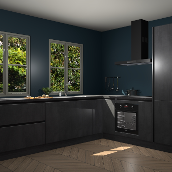 Beton Zwarte greeploze  keuken Konin 67468