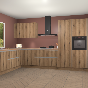 Goud Eiken greeploze keuken Debrecen 67838