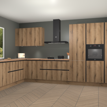 Goud Eiken greeploze keuken Debrecen 67841