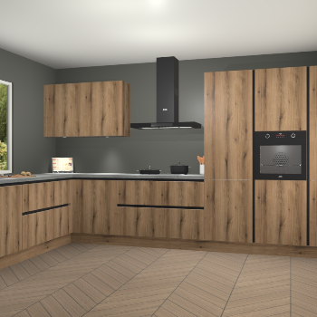 Goud Eiken greeploze keuken Debrecen 68041