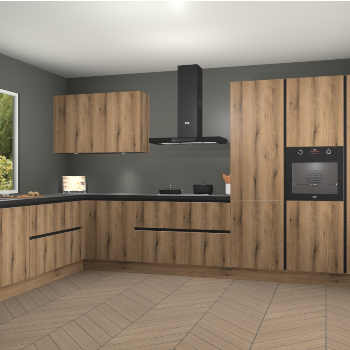 Goud Eiken greeploze keuken Debrecen 68047