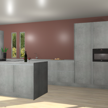 Beton parelgrijs greeploze keuken Krakor 79023