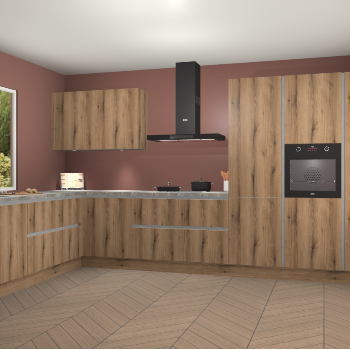 Goud Eiken greeploze keuken Debrecen 68050