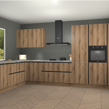 Goud Eiken greeploze keuken Debrecen 68053