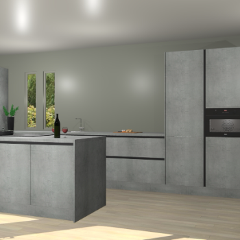 Beton parelgrijs greeploze keuken Krakor 79026