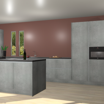 Beton parelgrijs greeploze keuken Krakor 79035