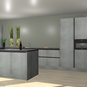 Beton parelgrijs greeploze keuken Krakor 79038