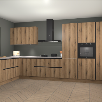 Goud Eiken greeploze keuken Debrecen 68059