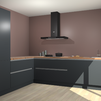 Onyxgrijze greeploze keuken Antibes 60780