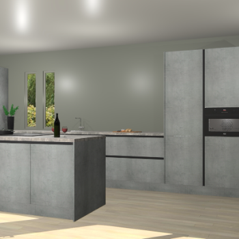 Beton parelgrijs greeploze keuken Krakor 79052