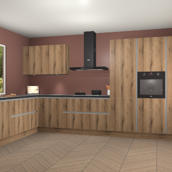 Goud Eiken greeploze keuken Debrecen 68062