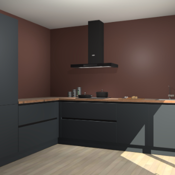 Onyxgrijze greeploze keuken Antibes 60783