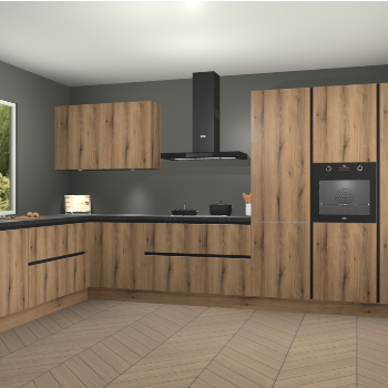 Goud Eiken greeploze keuken Debrecen 68065