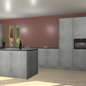 Beton parelgrijs greeploze keuken Krakor 79134