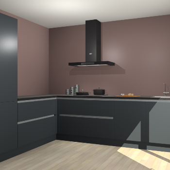 Onyxgrijze greeploze keuken Antibes 60813